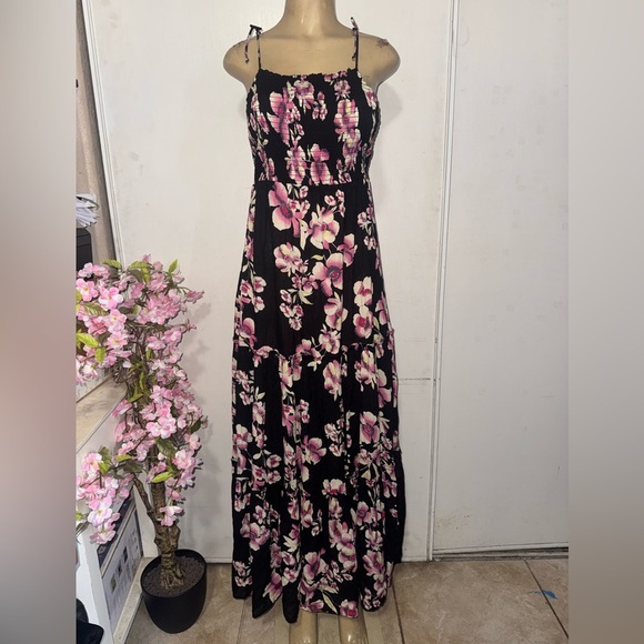 Free People Black and Pink Floral Maxi Dress - Picture 4 of 15